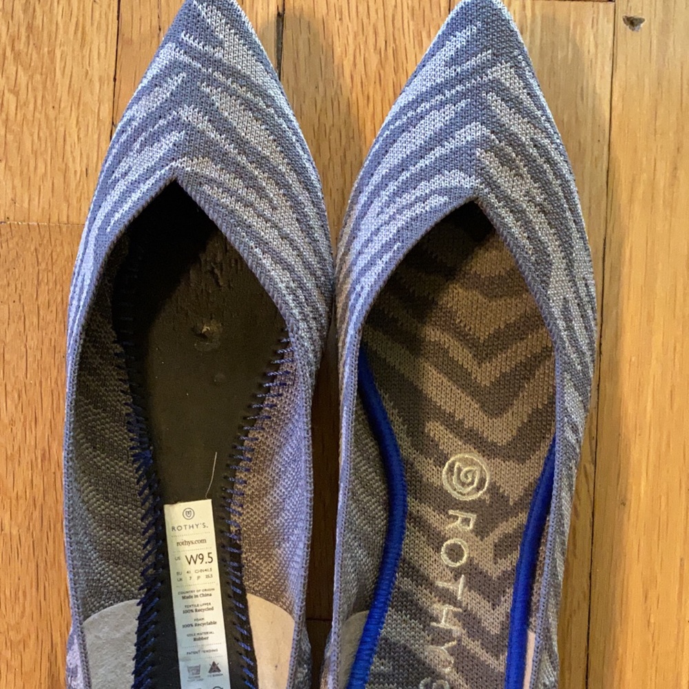 Grey Zebra Rothy’s size 9.5